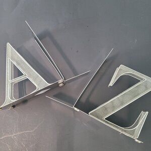 A and Z Wire Bookends Silver 2 pcs